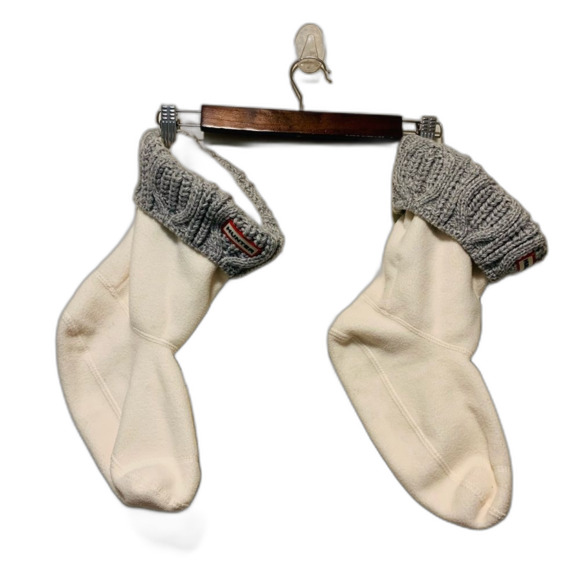 Hunter Boot liners cream fleece grey cable knit trim size xl - Picture 1 of 6